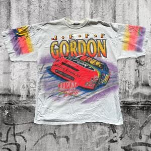 Vintage 90s Jeff Gordon NASCAR All Over Print “Life in the Fast Lane” Tee (XXL)